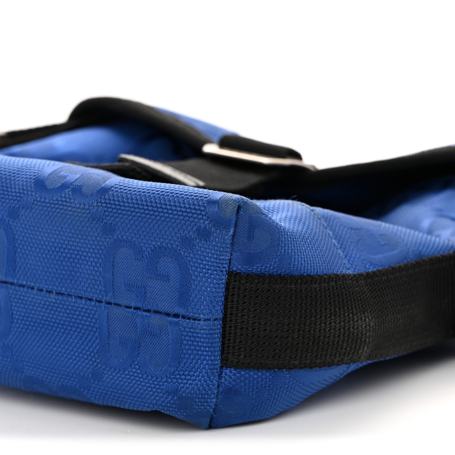Gucci Econyl Nylon Monogram Off The Grid Messenger Bag Orient Blue Black