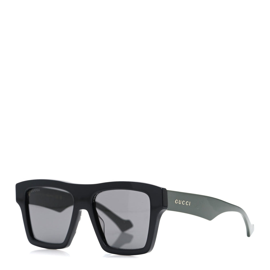 Gucci Acetate Rectangle Sunglasses GG0962S Black Khaki