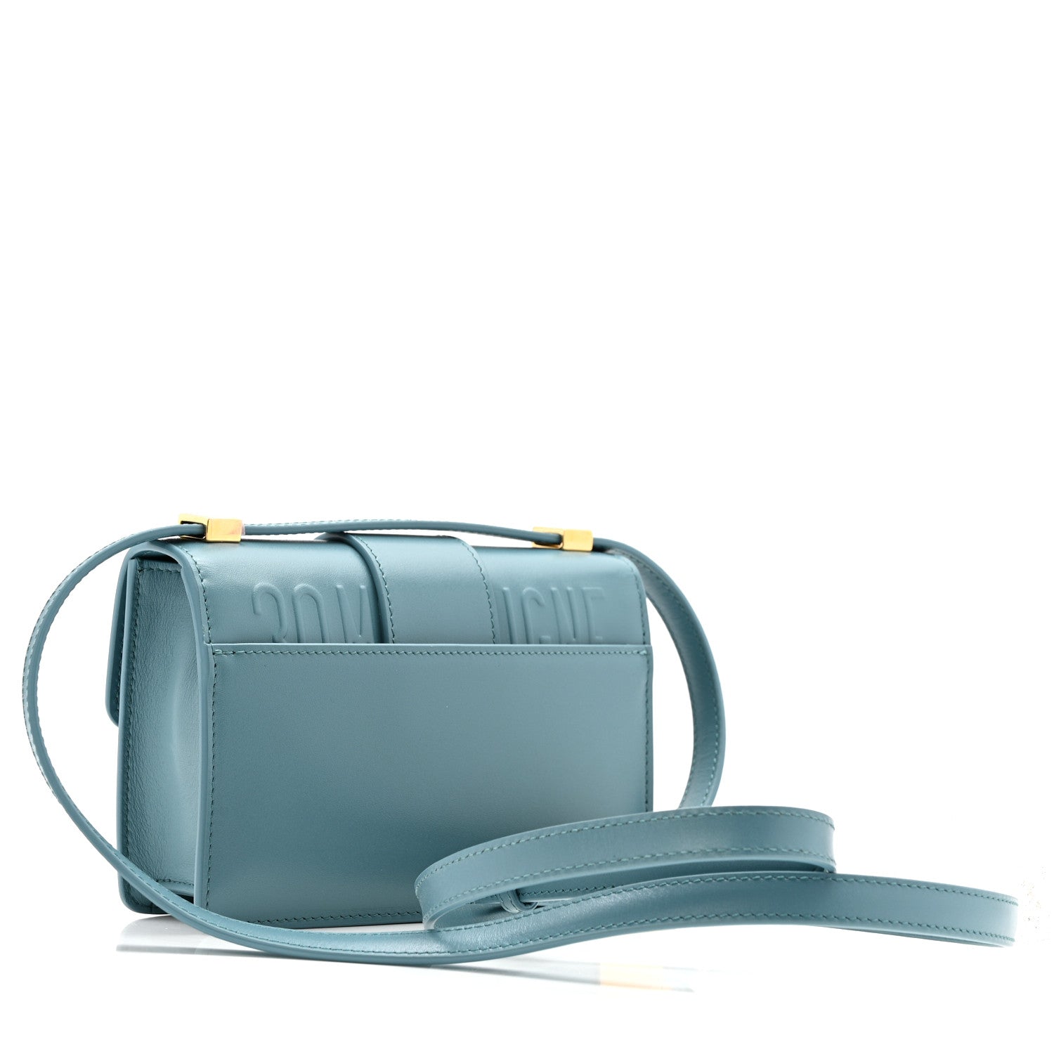 Christian Dior Smooth Calfskin Micro 30 Montaigne Flap Bag Cerulean Blue