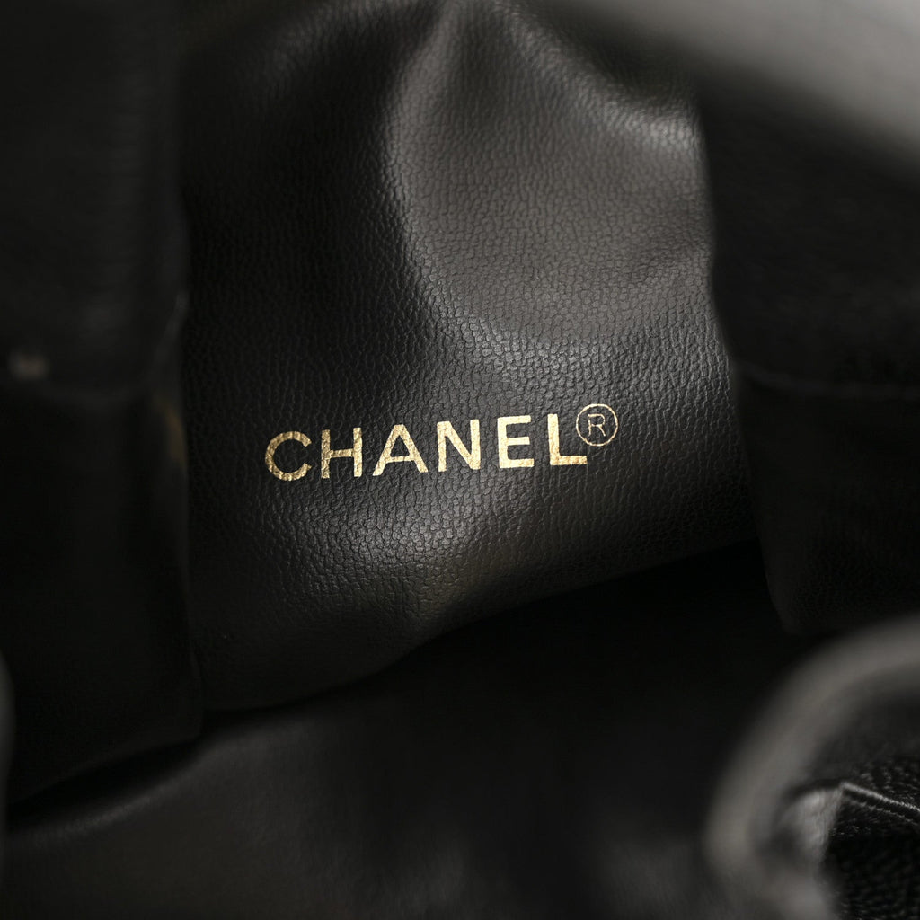 Chanel Caviar Quilted Drawstring Backpack Black