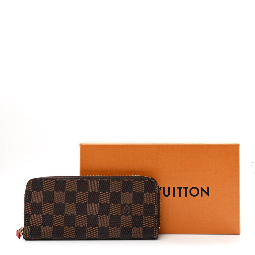 Louis Vuitton Damier Ebene Clemence Wallet Cherry