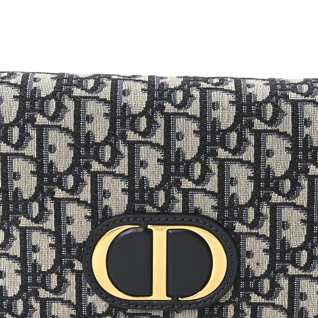 Christian Dior Oblique 30 Montaigne 2-In-1 Pouch Blue
