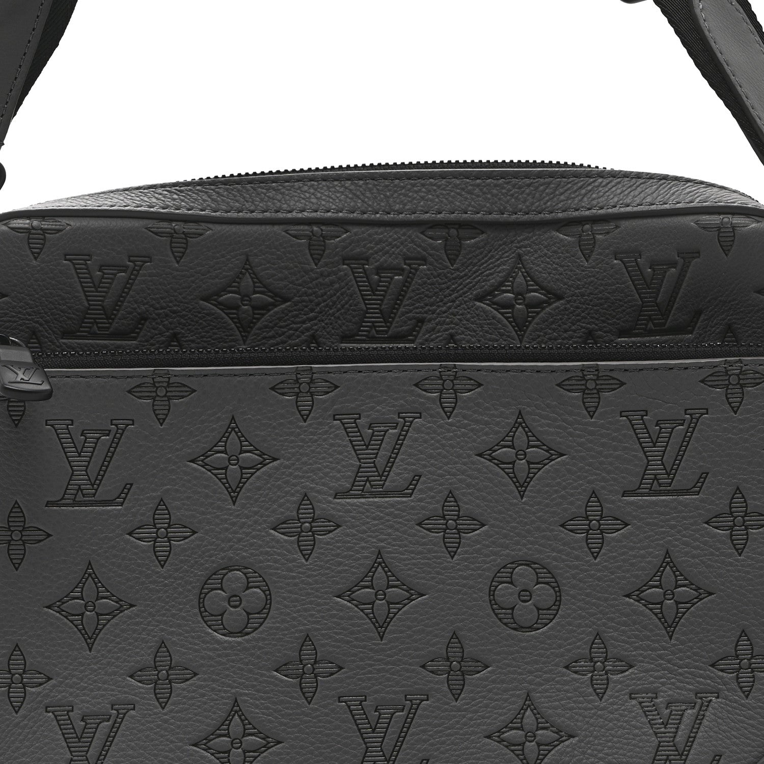 Louis Vuitton Calfskin Monogram Shadow Trio Messenger Anthracite Gray