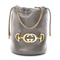 Gucci Snakeskin Mini Zumi Bucket Bag Dusty Grey