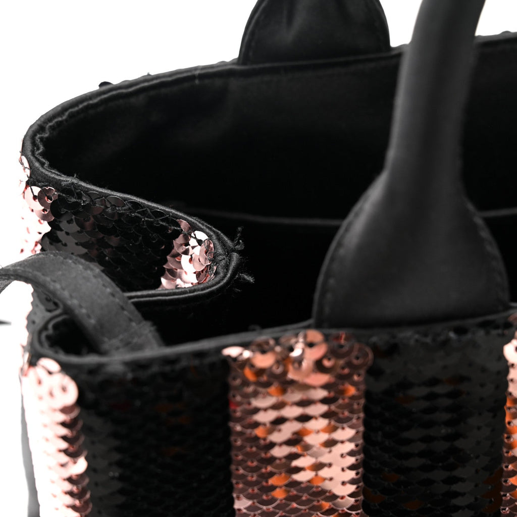 Prada Sequin Broccato Tote Black Cipria