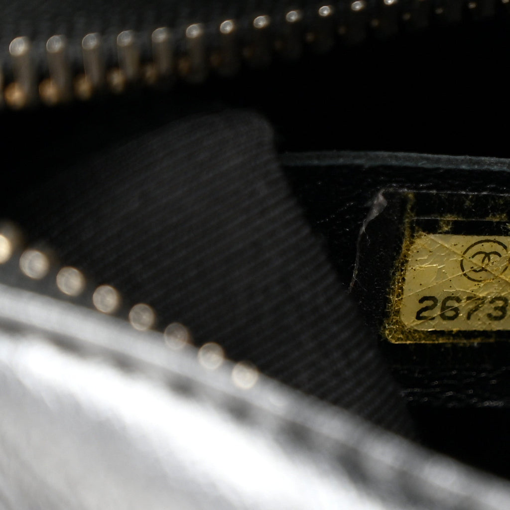 Chanel Metallic Crumpled Goatskin Quilted Small Gabrielle Hobo Black Gold