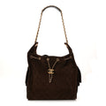 Chanel Suede Quilted Medium Chanel 25 Handbag Dark Brown