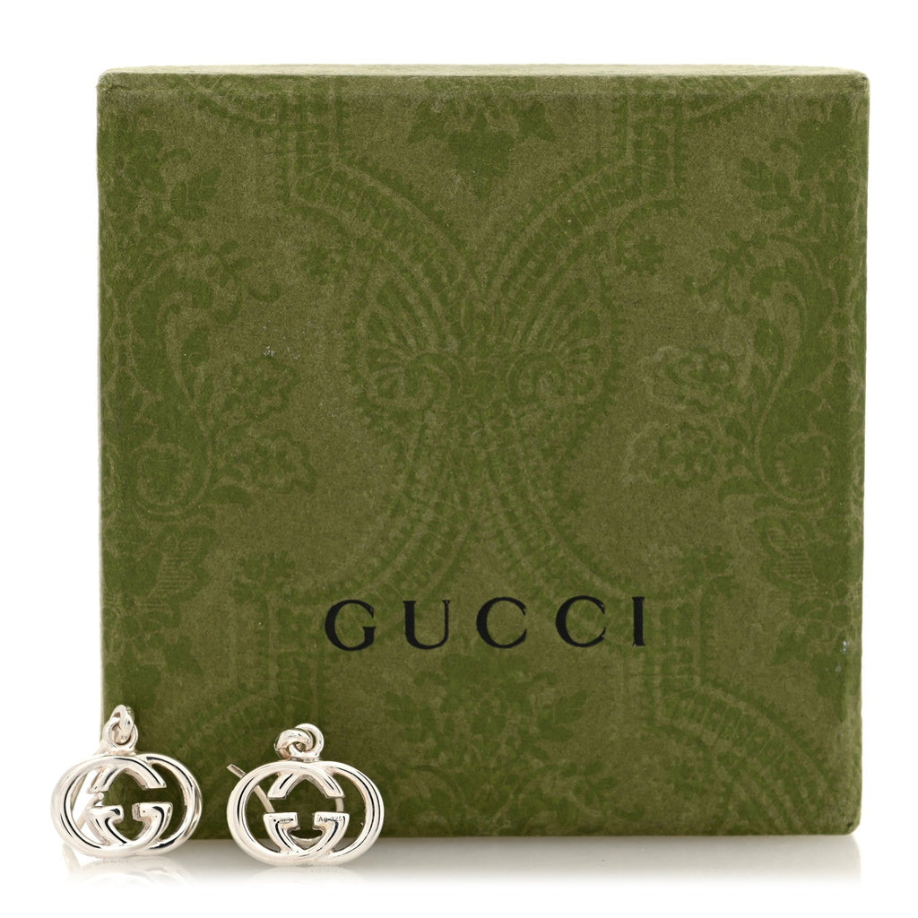 Gucci Sterling Silver Britt Drop Earrings
