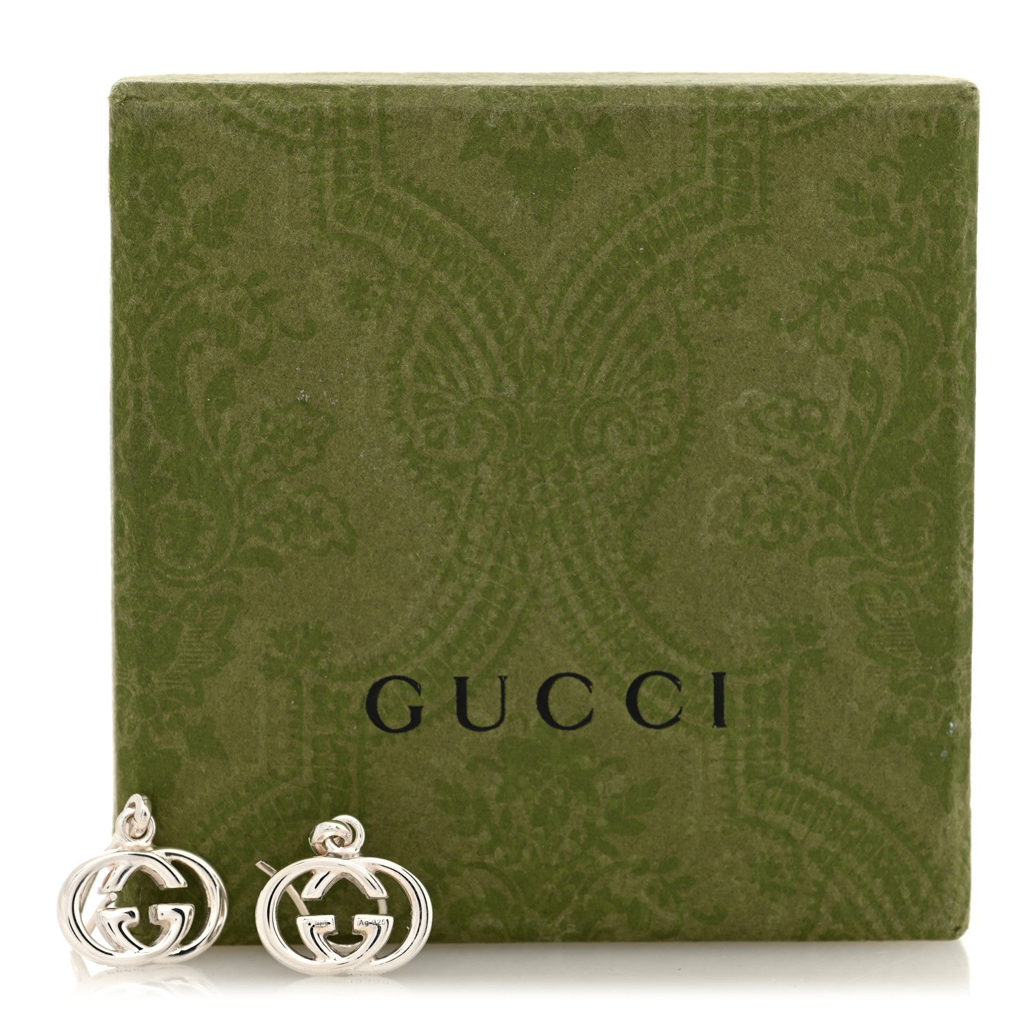Gucci Sterling Silver Britt Drop Earrings