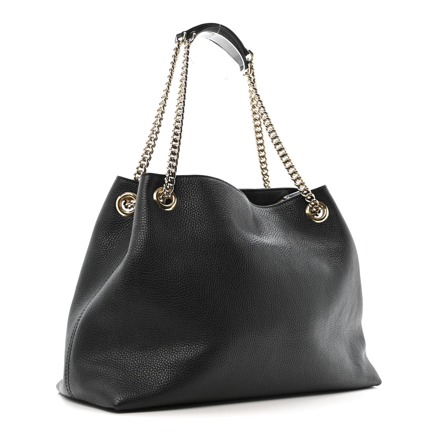 Gucci Pebbled Calfskin Medium Soho Chain Shoulder Bag Black