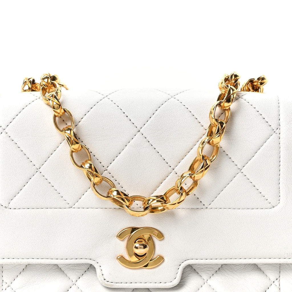 Chanel Lambskin Quilted Mini Flap Bag White