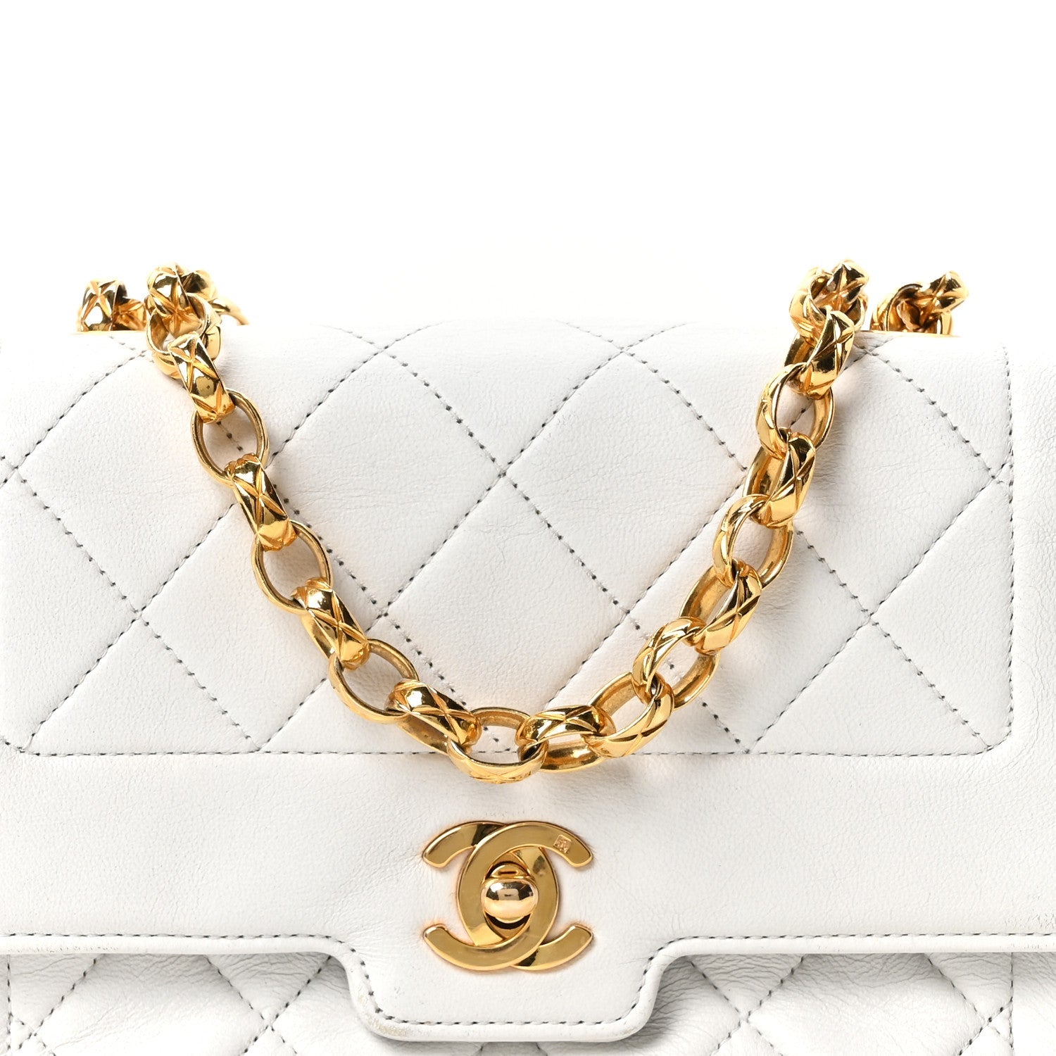 Chanel Lambskin Quilted Mini Flap Bag White