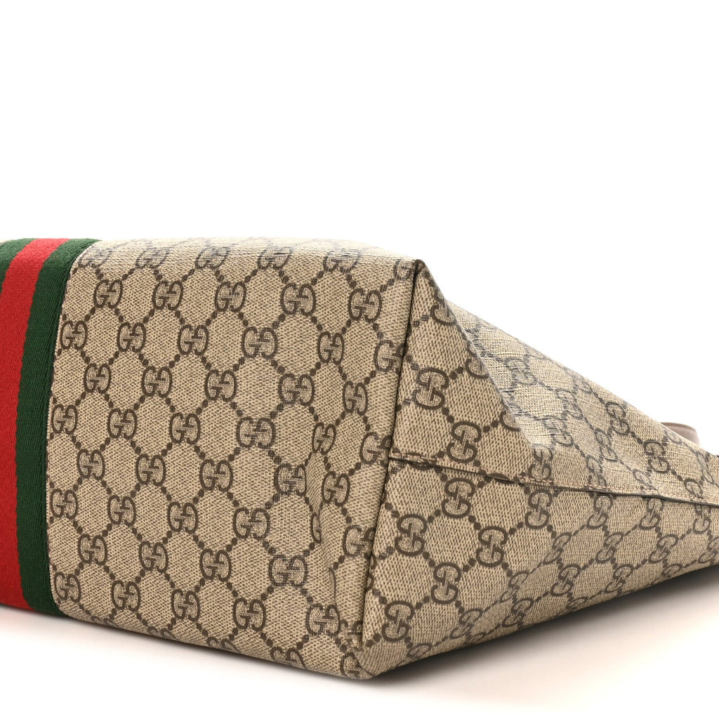 Gucci GG Supreme Monogram Medium Ophidia Shopping Tote Brown