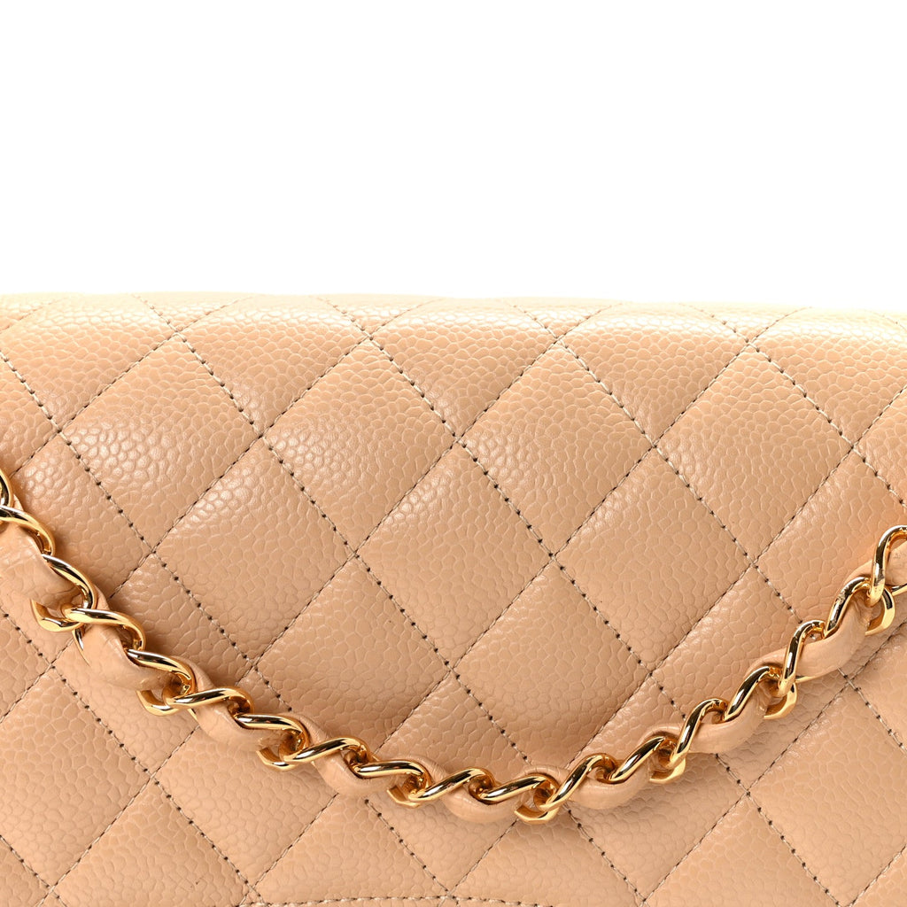 Chanel Caviar Quilted Medium Double Flap Beige