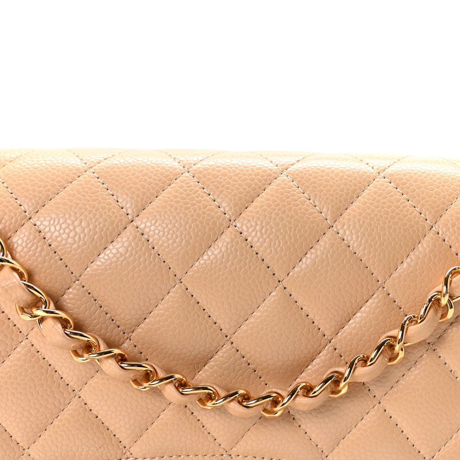 Chanel Caviar Quilted Medium Double Flap Beige