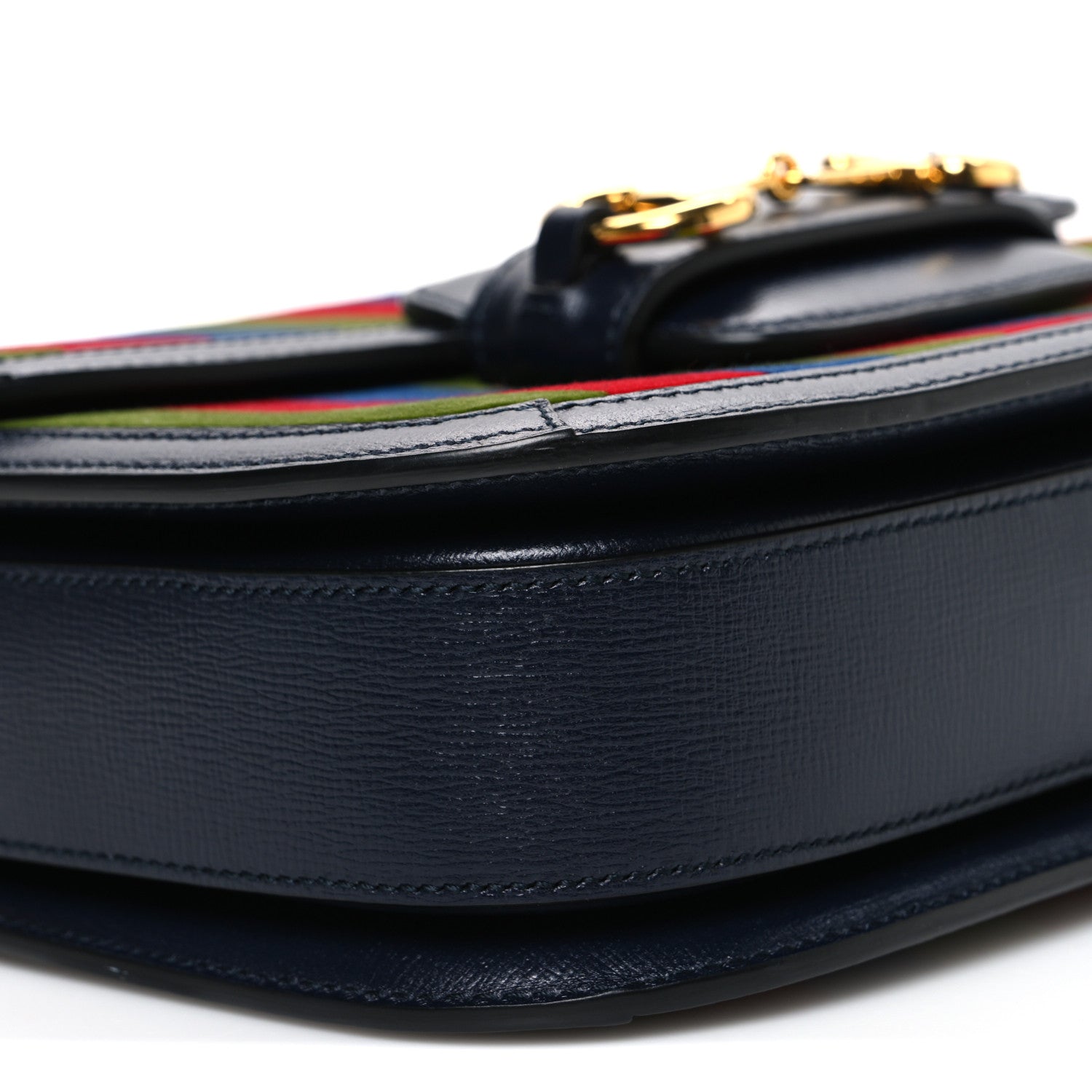Gucci Velvet Azalea Calfskin Baiadera Stripe Horsebit 1955 Shoulder Bag Multicolor