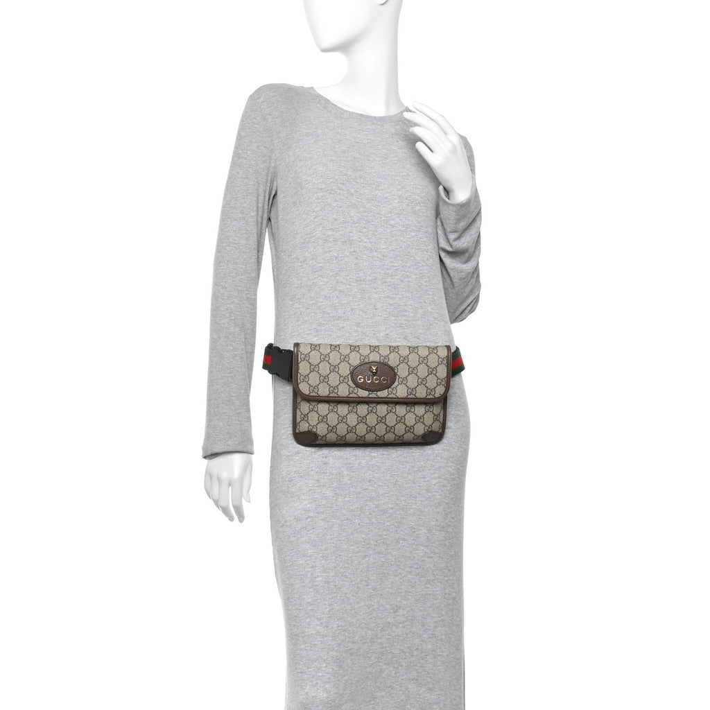 Gucci GG Supreme Monogram Neo Vintage Web Belt Bag Brown