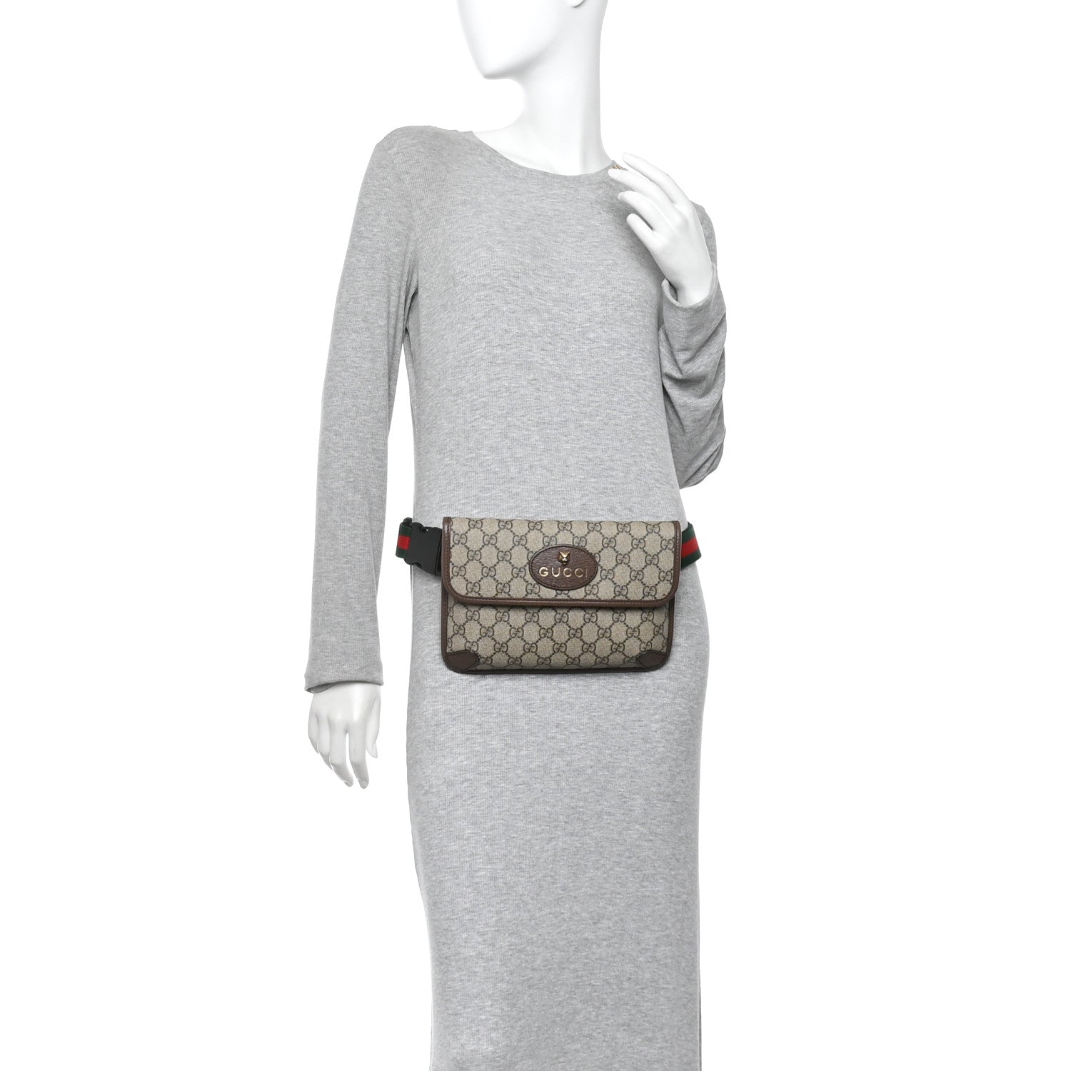 Gucci GG Supreme Monogram Neo Vintage Web Belt Bag Brown