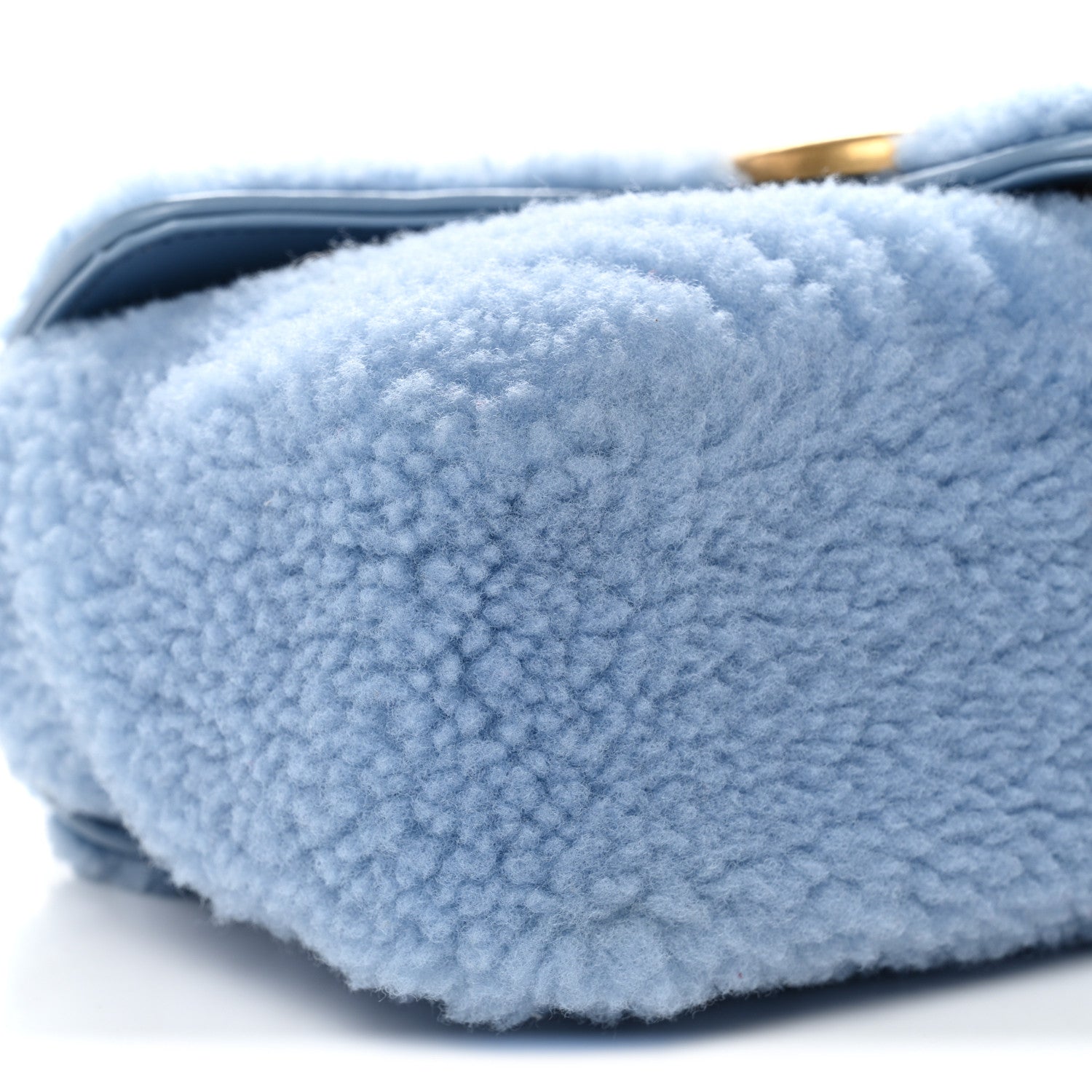 Gucci Merino Wool Matelasse Small GG Marmont Shoulder Bag Cadet Blue