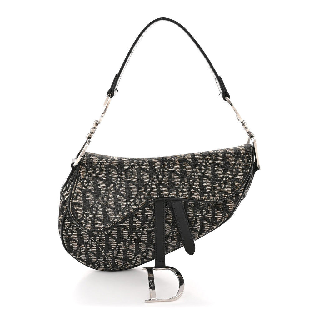 Christian Dior Monogram Saddle Bag Black
