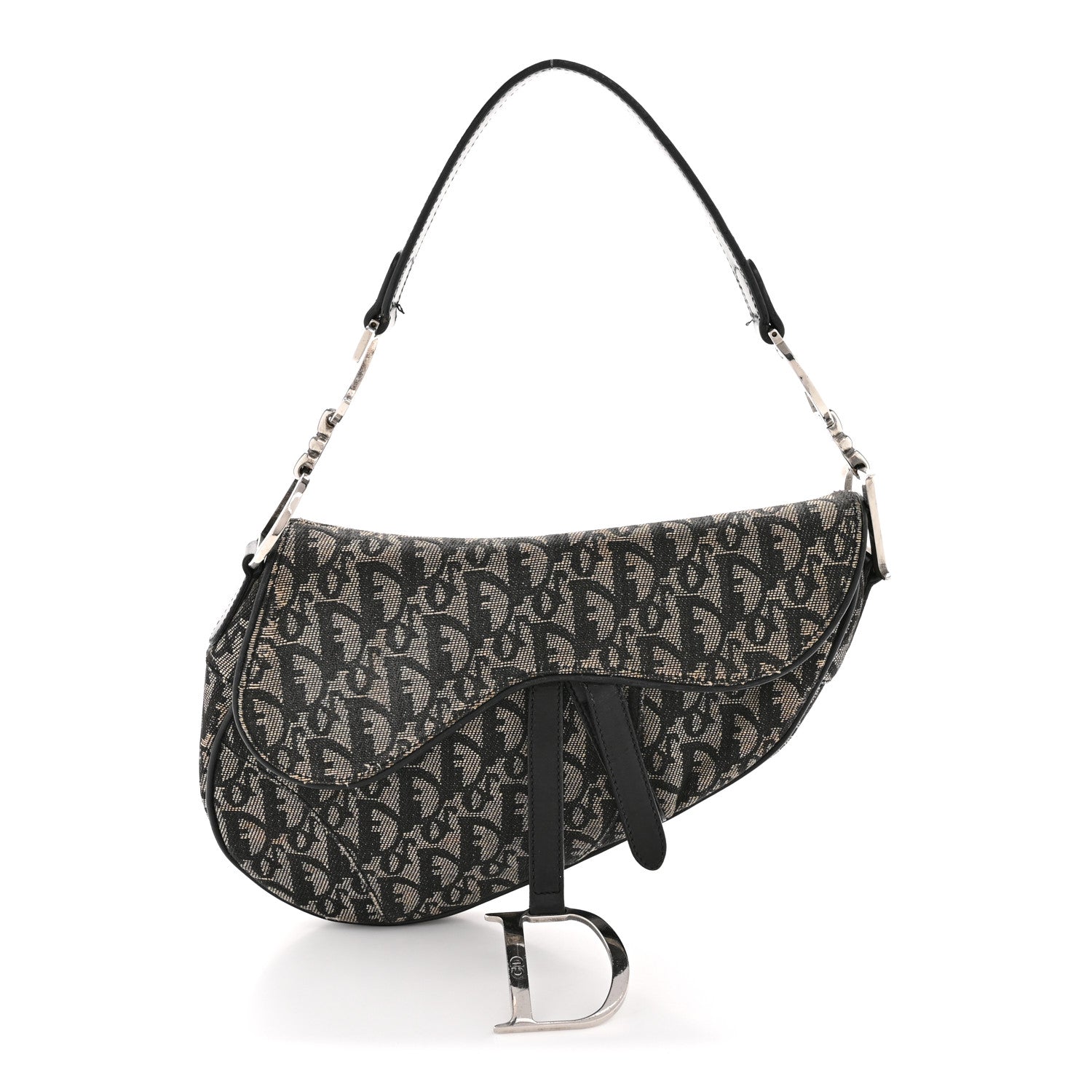 Christian Dior Monogram Saddle Bag Black