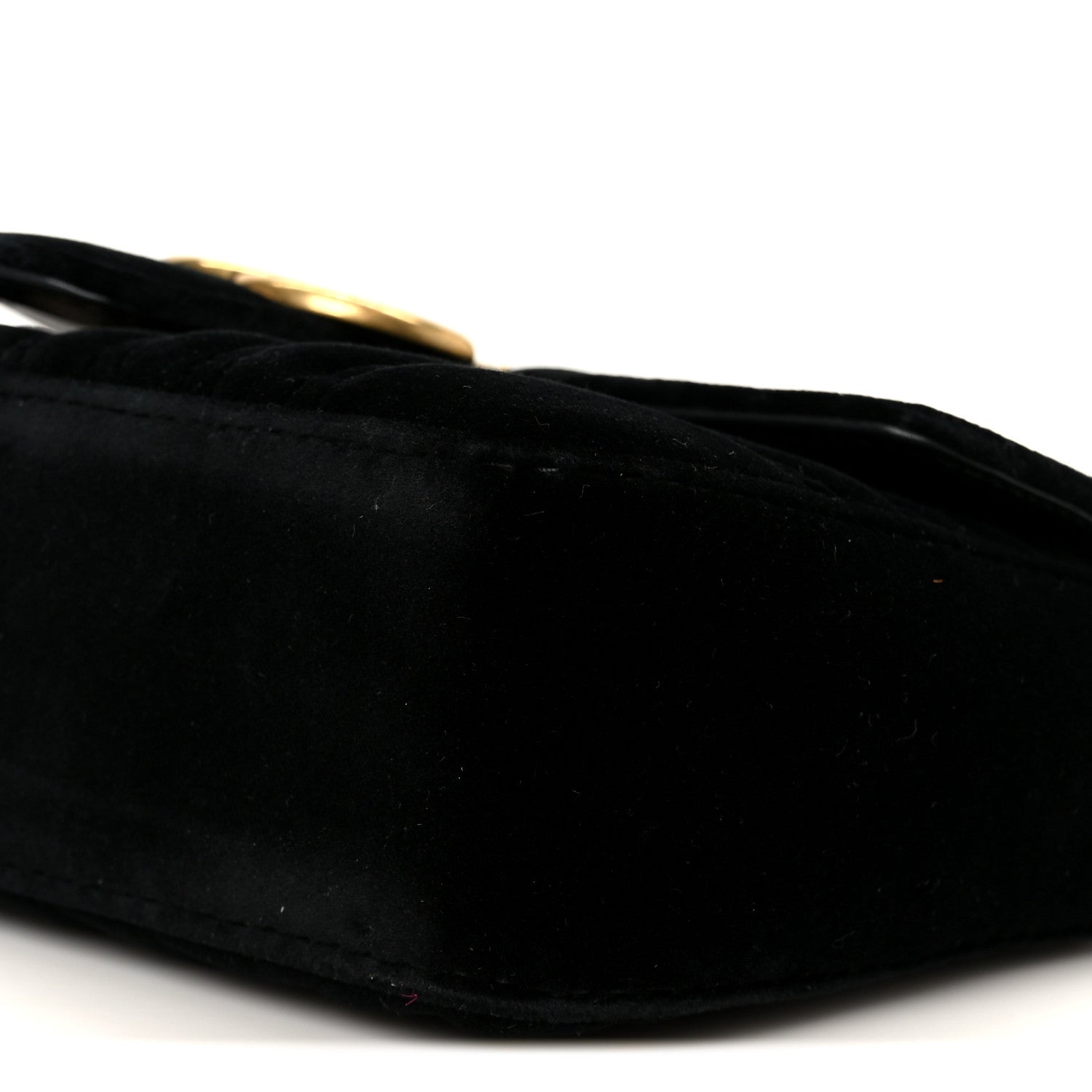 Gucci Velvet Matelasse Mini GG Marmont Shoulder Bag  Black