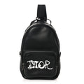 Christian Dior X PETER DOIG Grained Calfskin Slingbag Backpack Black