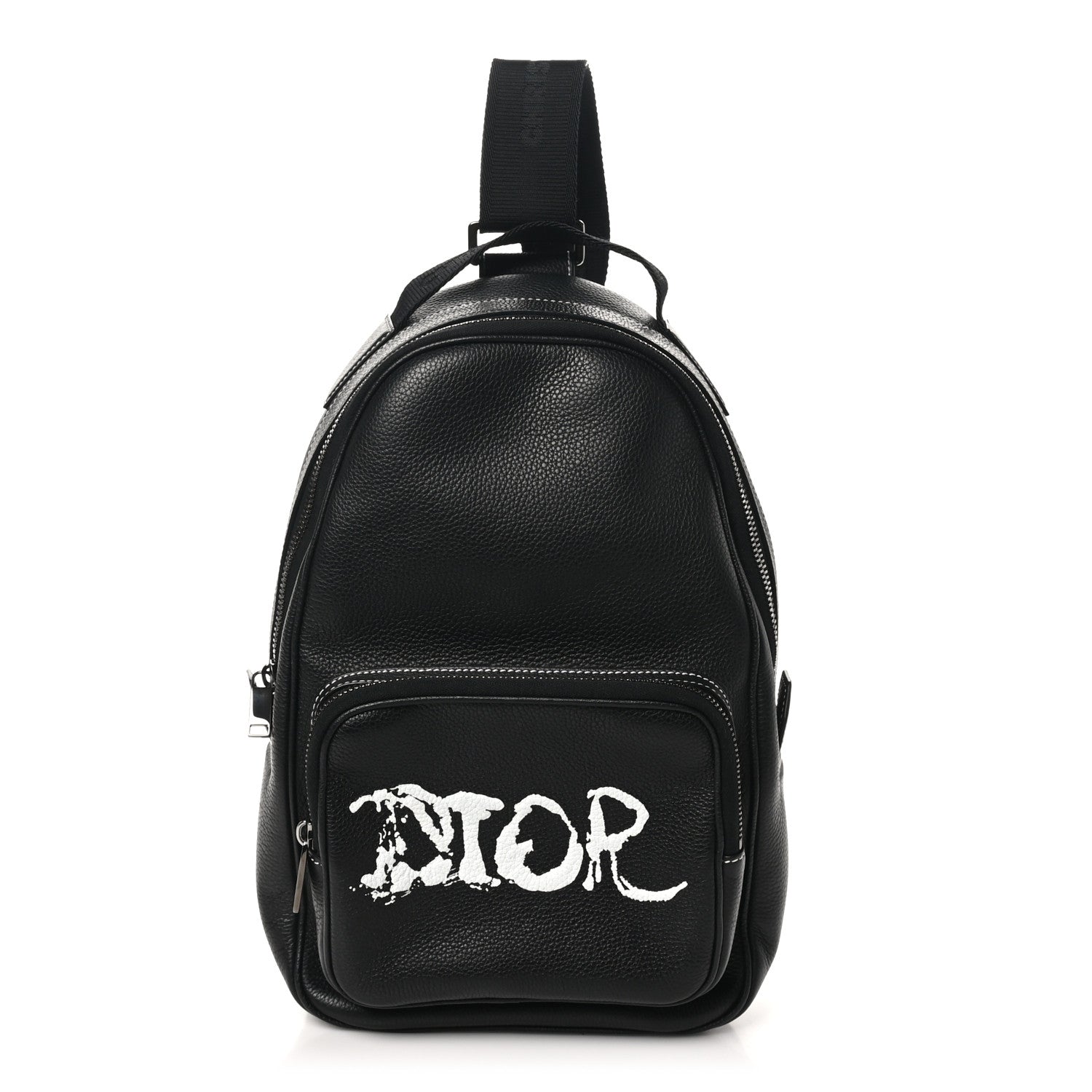 Christian Dior X PETER DOIG Grained Calfskin Slingbag Backpack Black