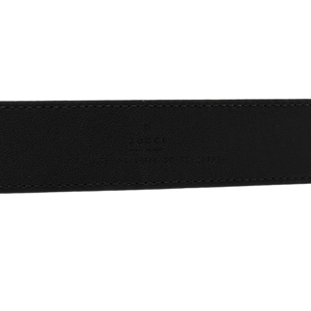 Gucci Calfskin Baguette Crystal Double G 30mm Belt 80 32 Black