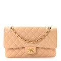 Chanel Caviar Quilted Medium Double Flap Beige
