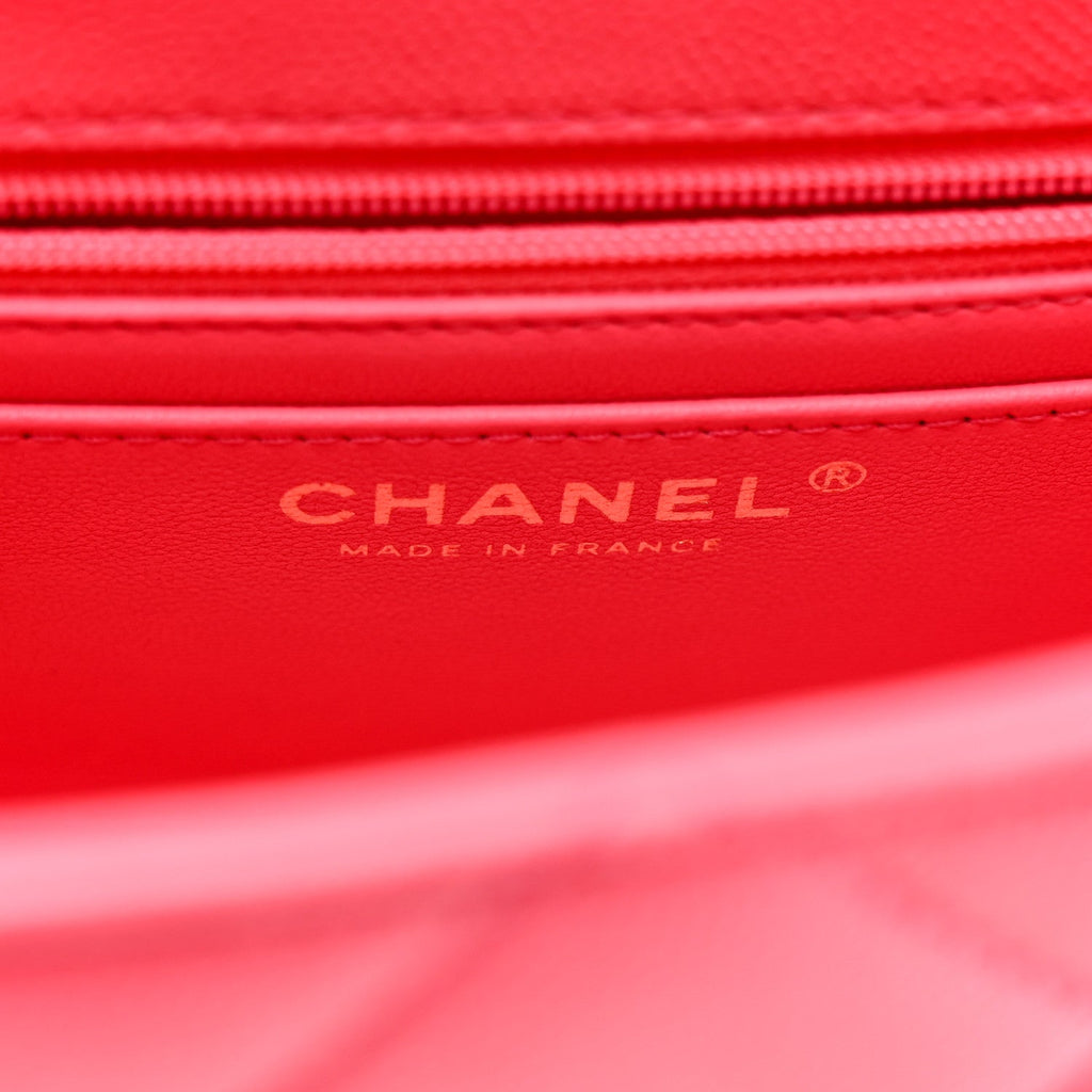 Chanel Caviar Quilted Mini Retro Twist Top Handle Flap Pink