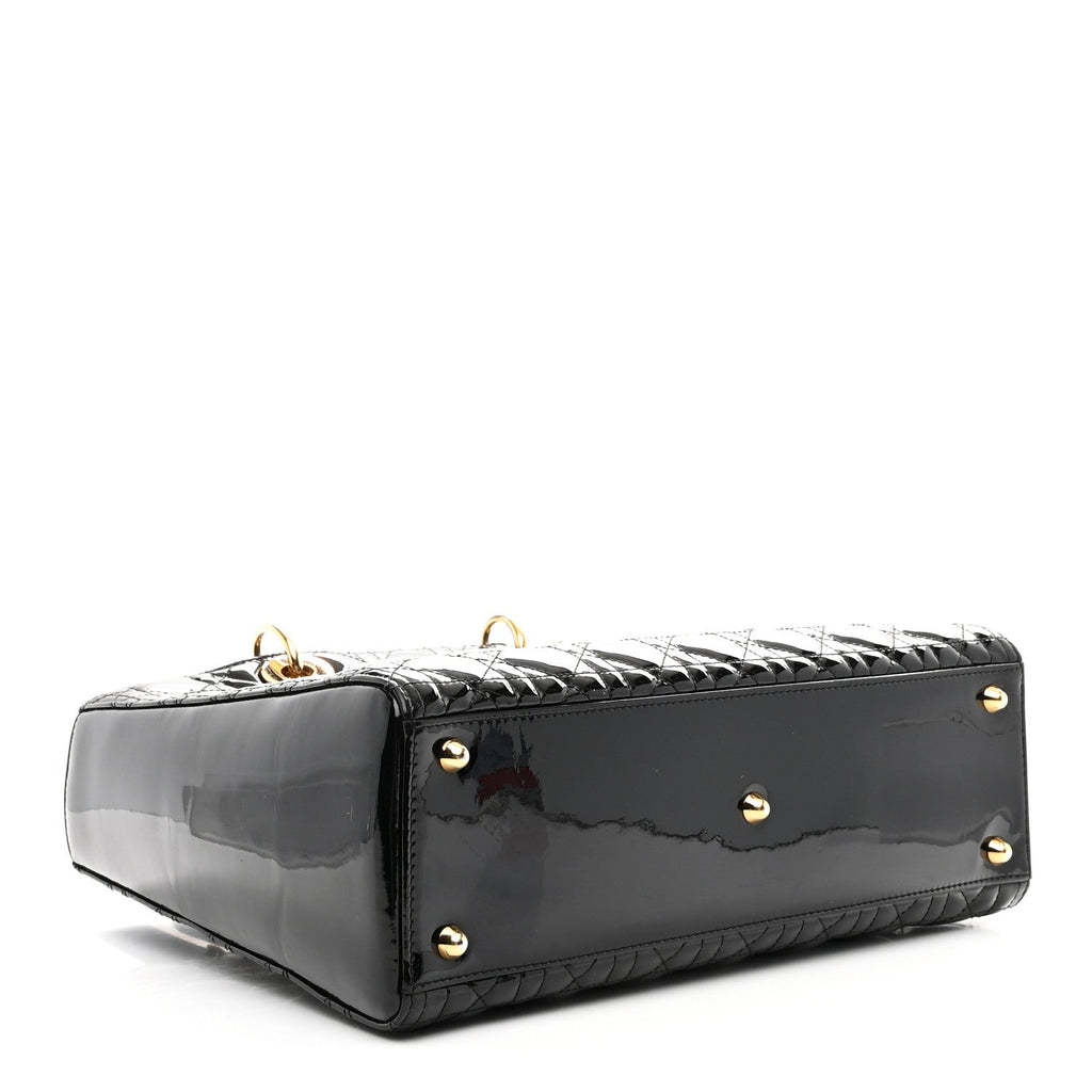 Christian Dior Patent Cannage Large Lady Dior Black