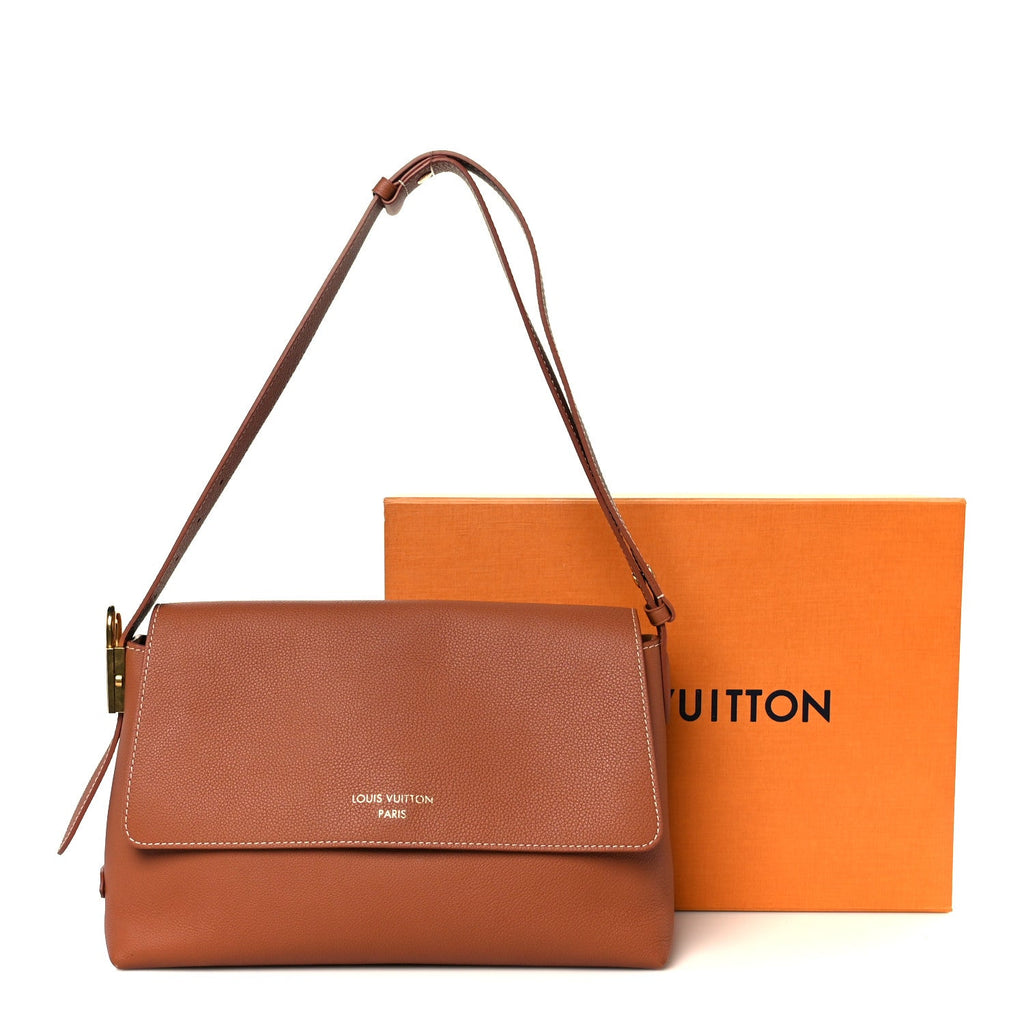 Louis Vuitton Grained Calfskin Low Key Messenger Cognac