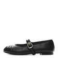 Lambskin Mary Jane Flats 37 Black