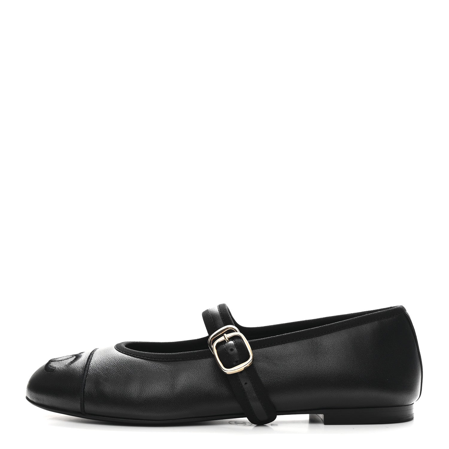 Lambskin Mary Jane Flats 37 Black