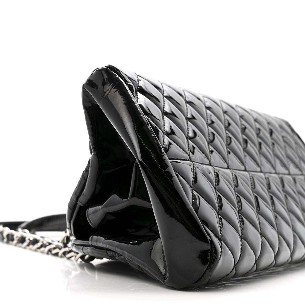 Chanel Patent Quilted Medium Just Mademoiselle Black