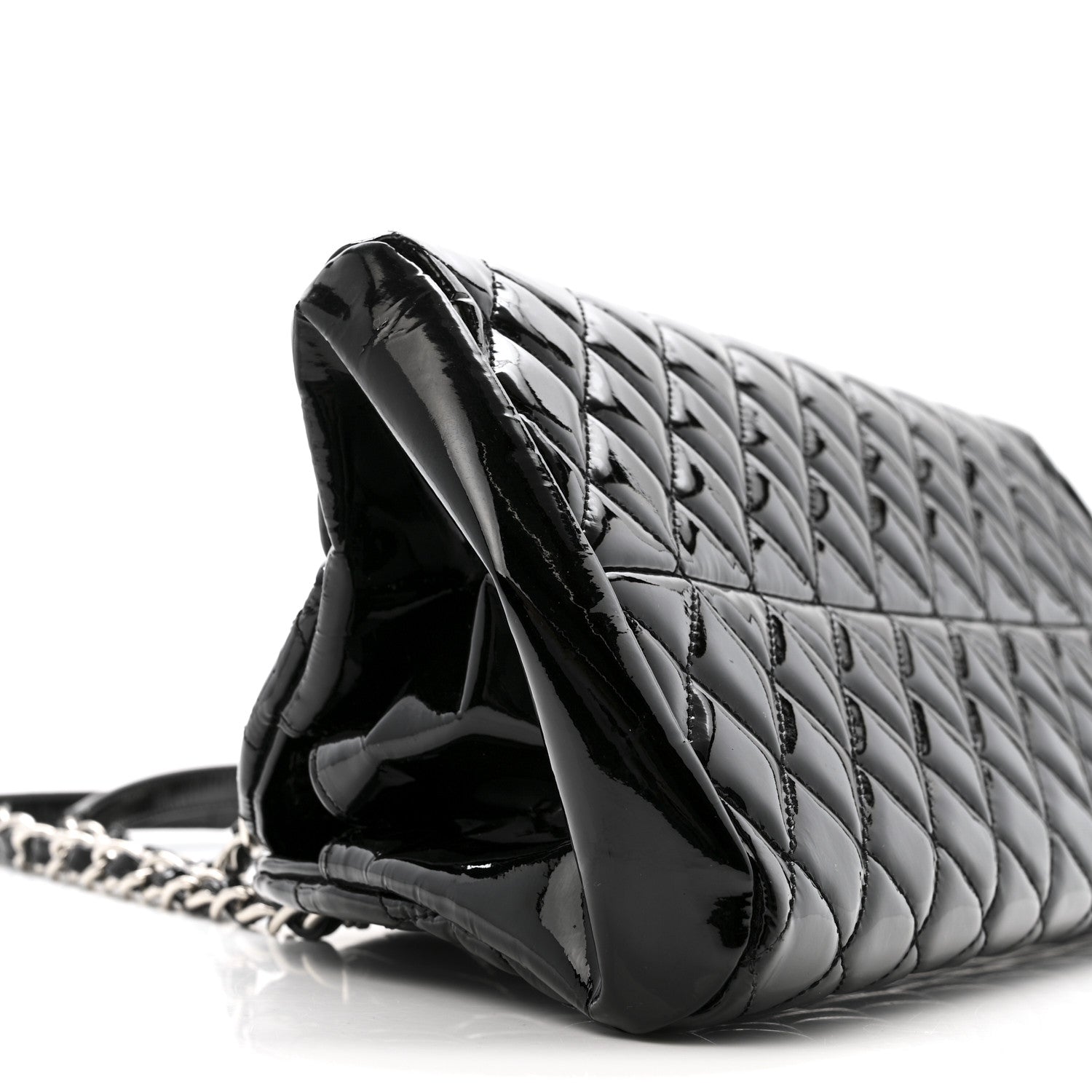 Chanel Patent Quilted Medium Just Mademoiselle Black