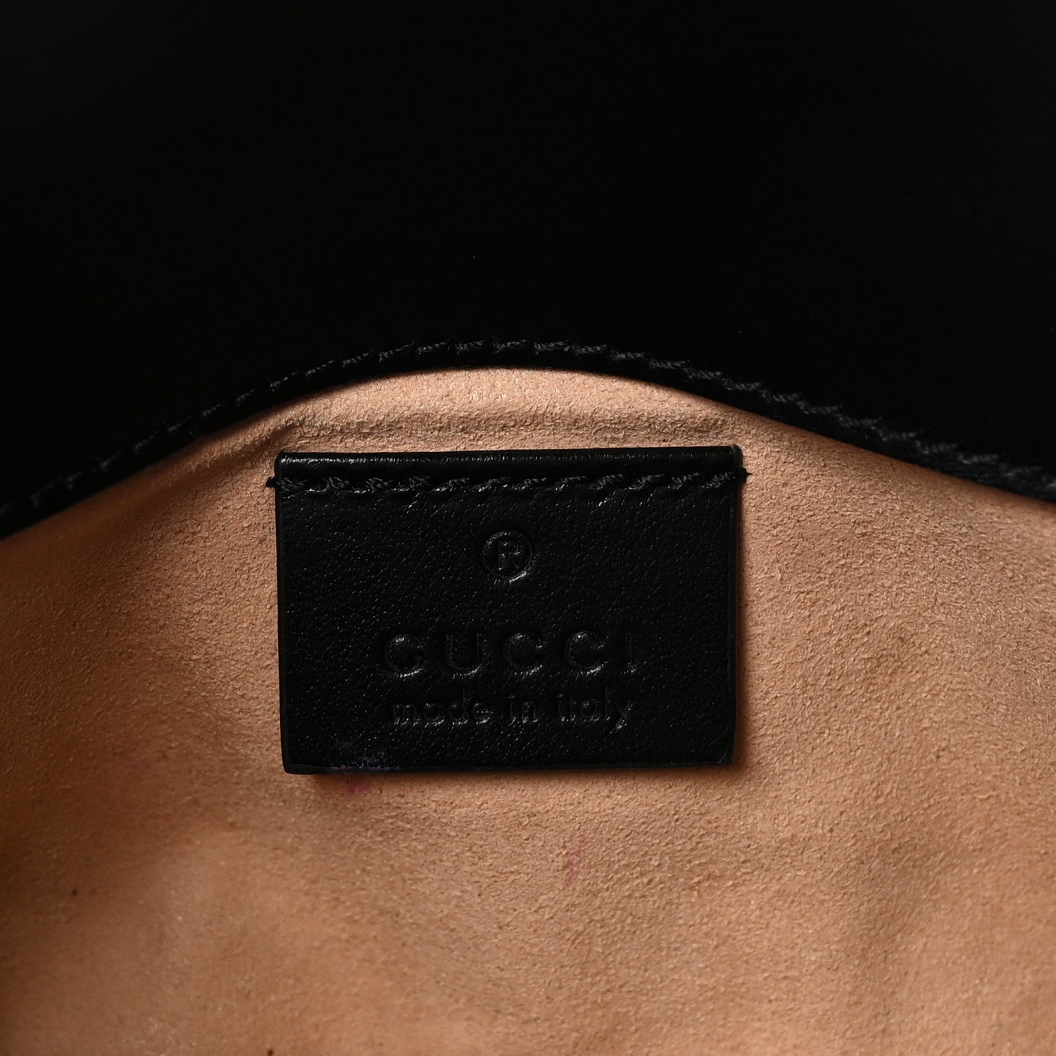 Gucci Calfskin Matelasse Super Mini GG Marmont Shoulder Bag Black
