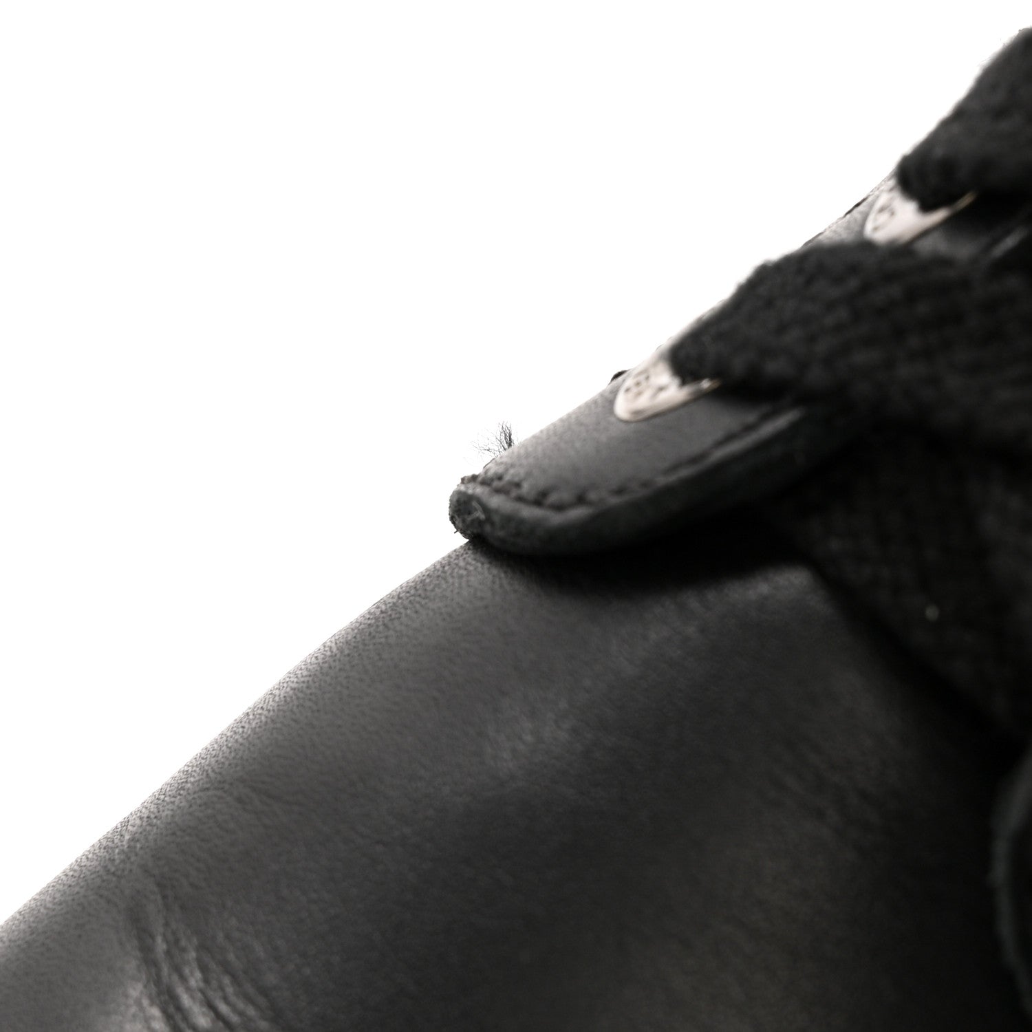 Calfskin Quilted Lace Up Combat Boots 36.5 Black