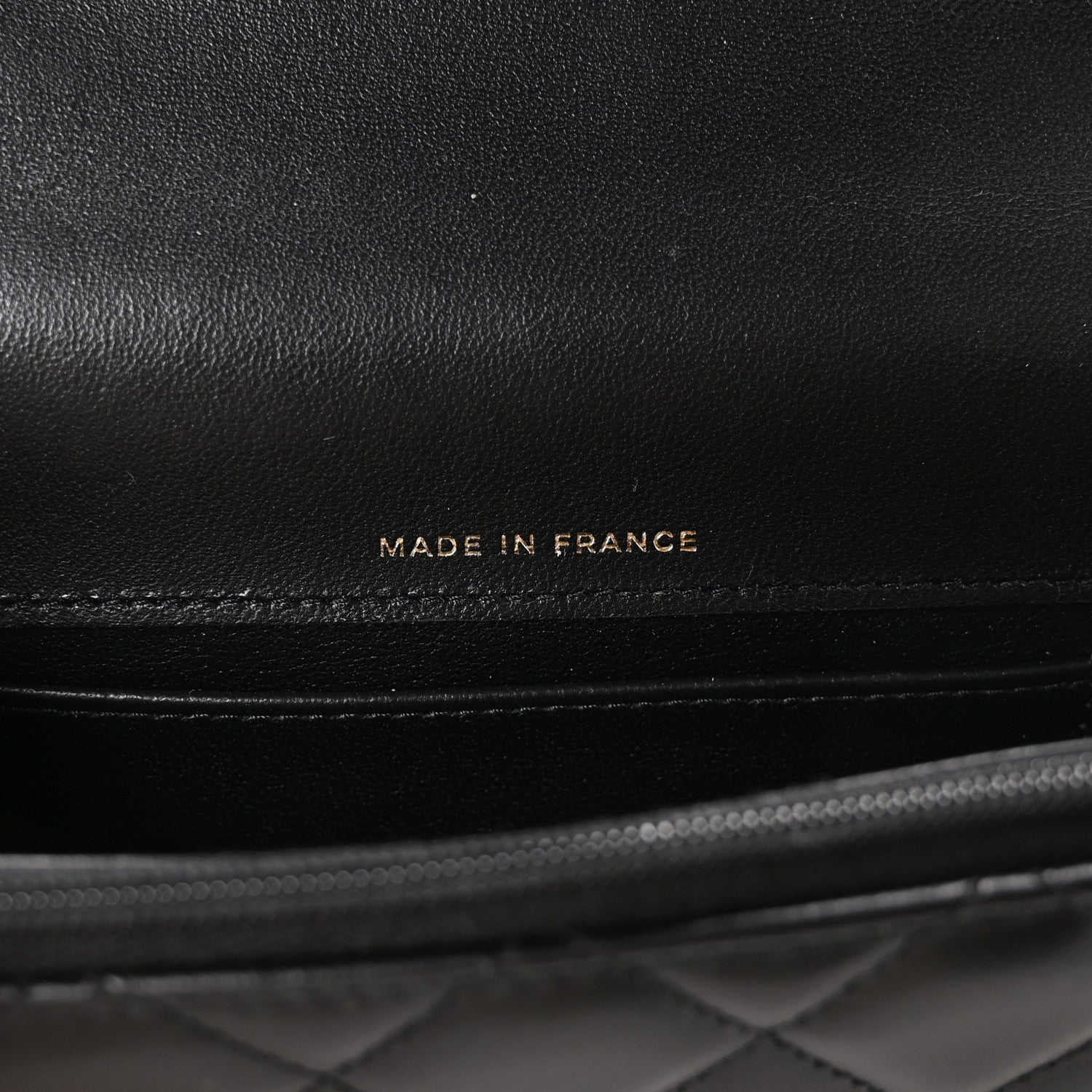 Chanel Lambskin Quilted Flap Phone Holder With Chain Black
