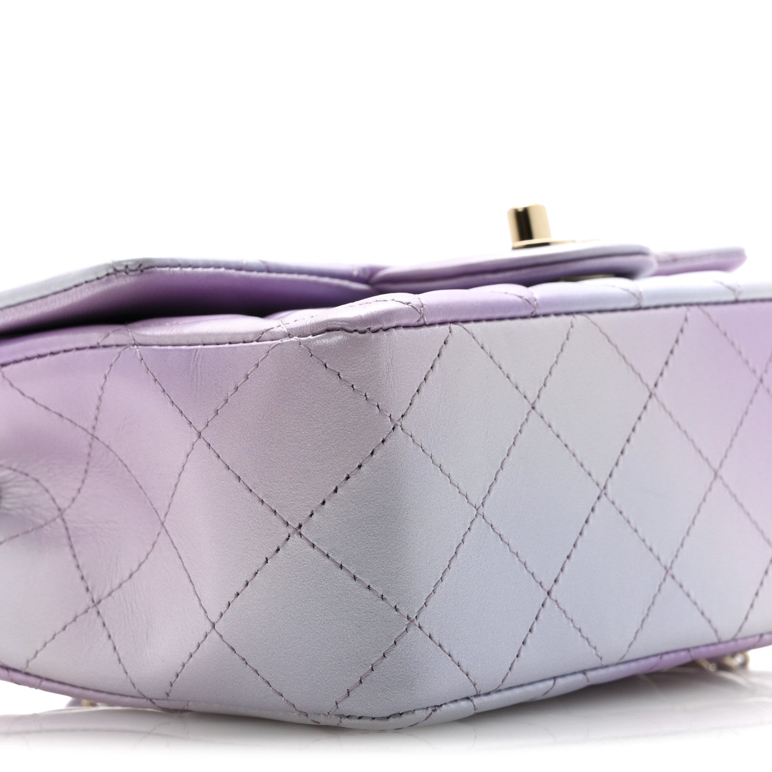 Chanel Calfskin Quilted Mini Cloudy Tie Dye Rectangular Flap Purple Blue Pink