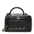 Chanel Lambskin Quilted Medium Trendy CC Bowling Bag Black