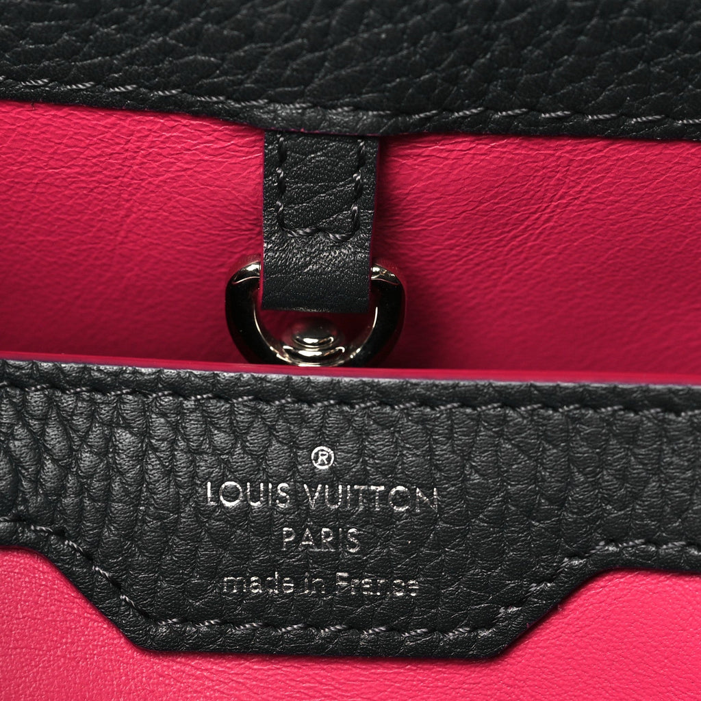 Louis Vuitton Taurillon Capucines PM Black Fuchsia