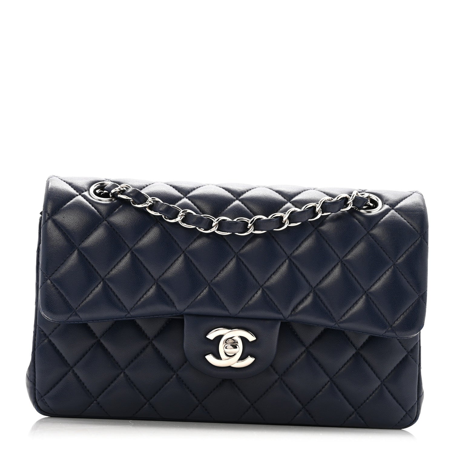Chanel Lambskin Quilted Small Double Flap Blue