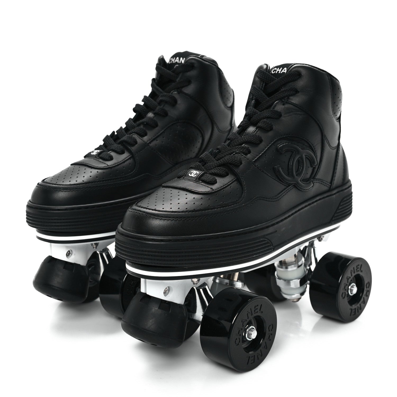 Calfskin Womens Roller Skates 38 Black