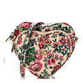 Gucci Calfskin Matelasse Diagonal Brit Roses Print Mini Interlocking G Heart Shoulder Bag  White Multicolor