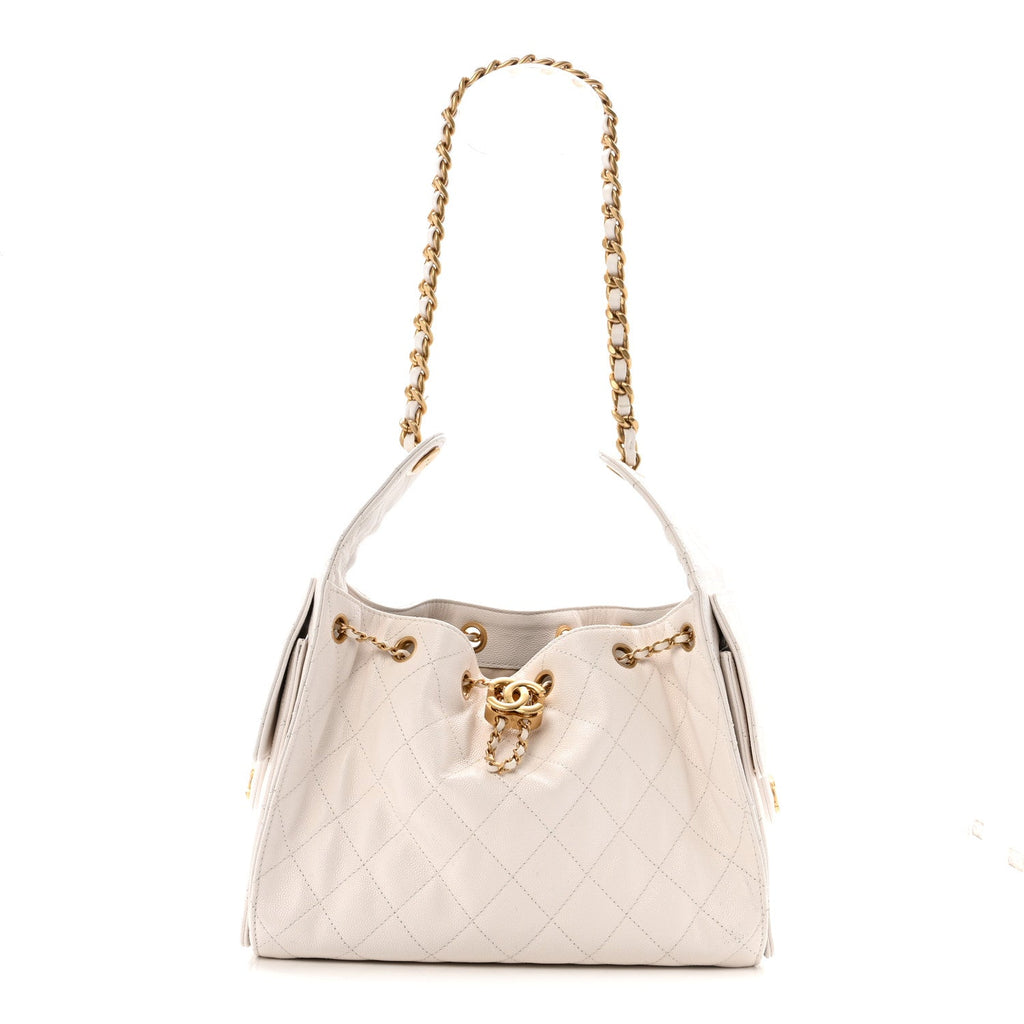 Chanel Caviar Quilted Small Chanel 25 Handbag White