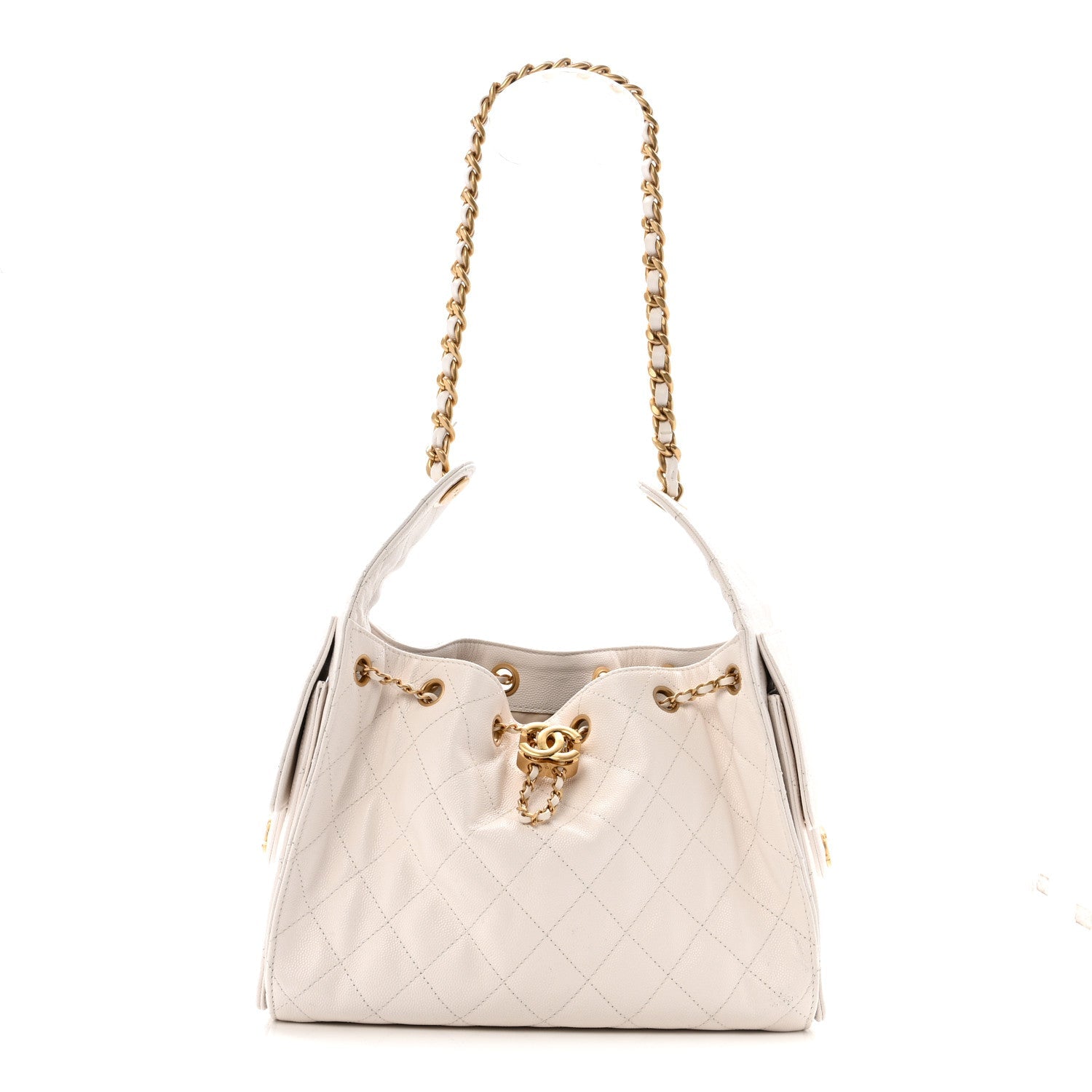 Chanel Caviar Quilted Small Chanel 25 Handbag White