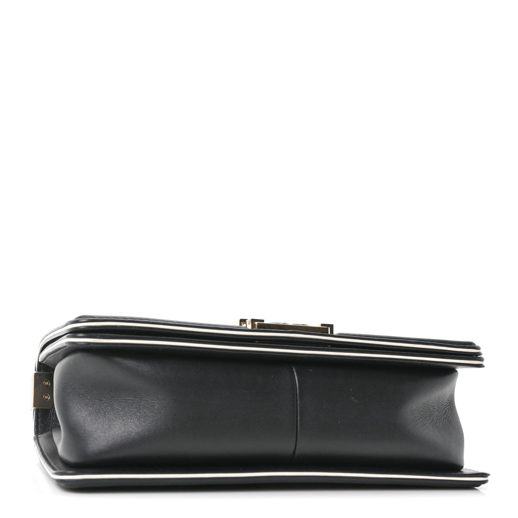 Chanel Calfskin Quilted Medium Boy Top Handle Flap Black