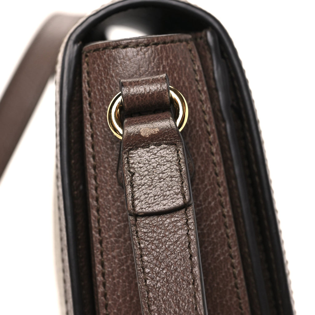 Gucci GG Supreme Monogram Web Small Ophidia Flap Messenger Bag Brown